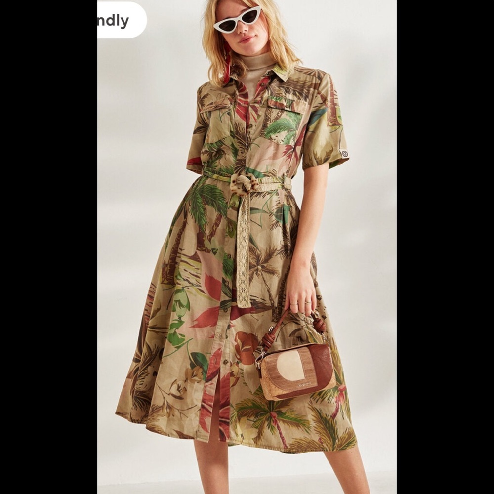 SOLD! - Desigual Camo-Flower Safari Dress